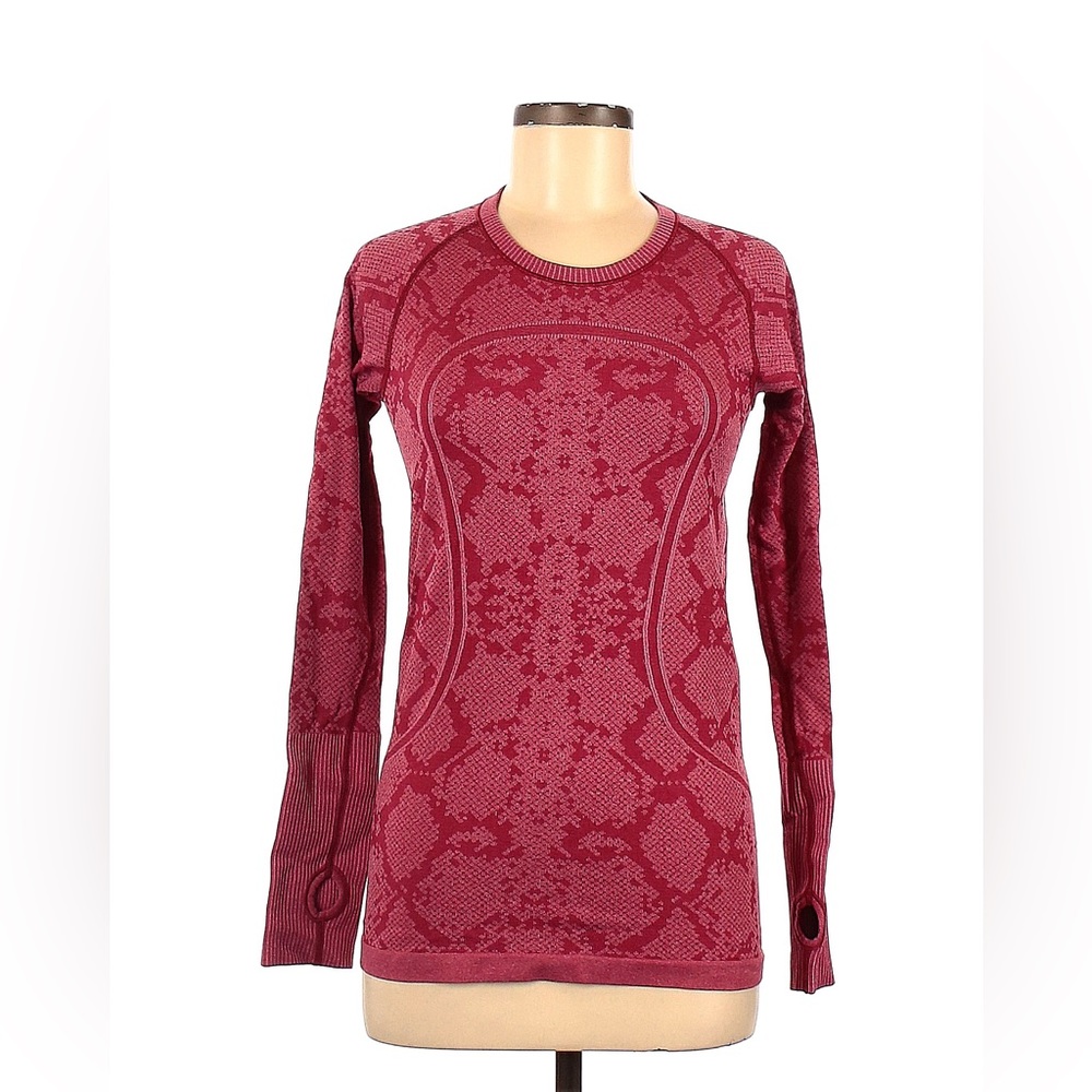 Red Snakeskin Lululemon Swiftly Tech Long Sleeve Size 8